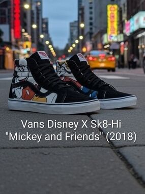 Vans Disney X Sk8-Hi "Mickey and Friends" (2018) Mens 7.5 Womens 9 EUC